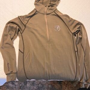 Men's Brown Zip-Up Merino hoodie